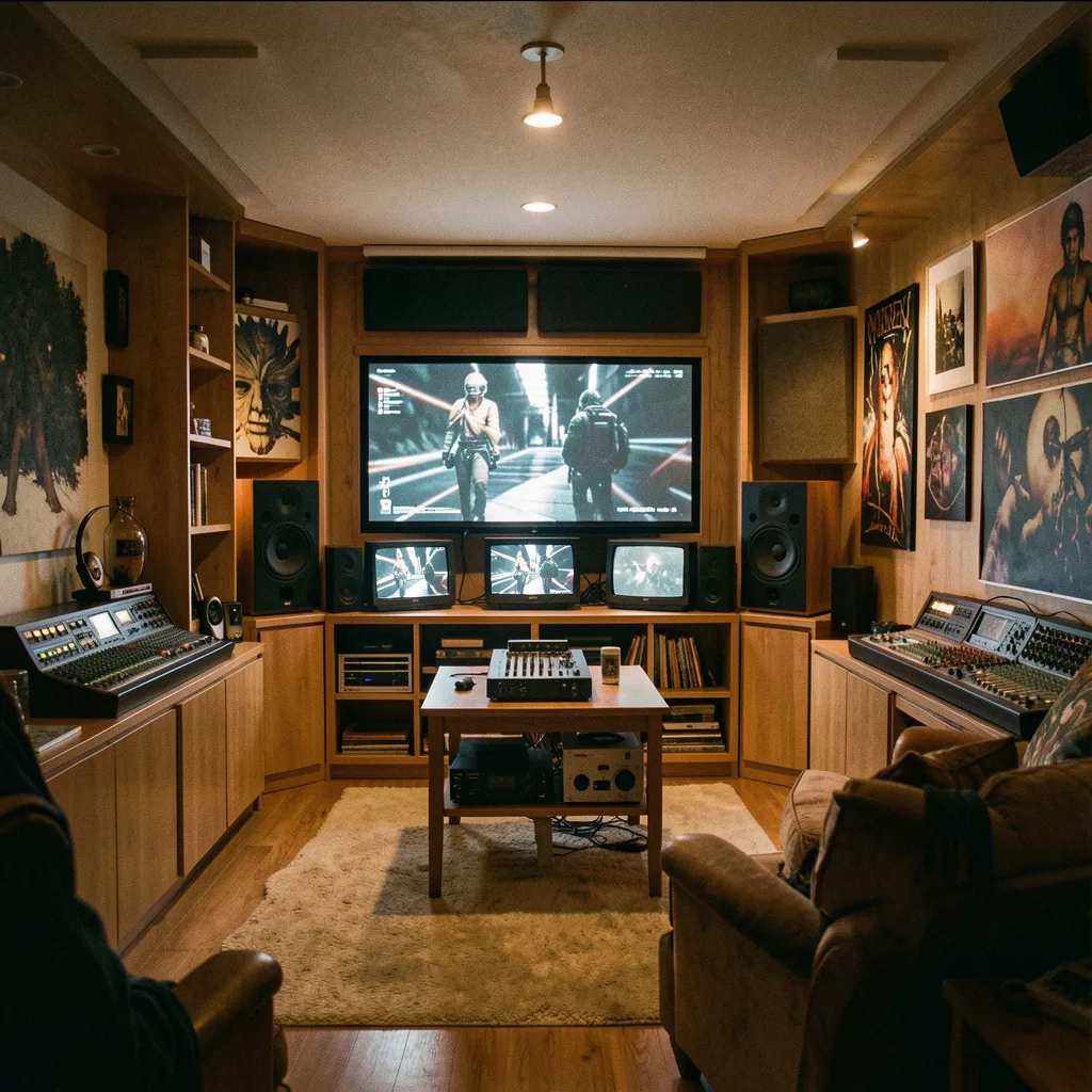Gaming setup with immersive lighting